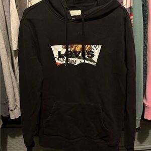 Levi's Black Graphic Hoodie for Men